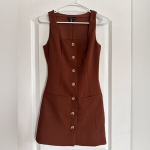 Sincerely Jules Brown Button-Front Mini Dress